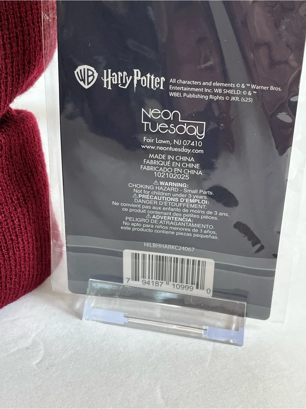 Hogwarts Burgundy Knit Beanie & Hedgewig Lip Balm Case Clip
